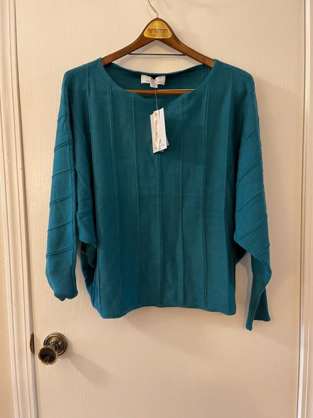 Magaschoni Teal Crew Neck Sweater